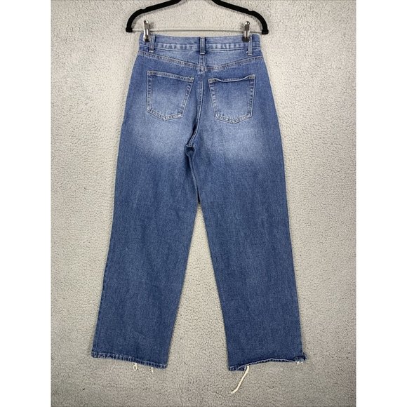BBJ Women's Jeans Size 3/26 Wide Leg High Rise Denim Stretch Distressed LA - Picture 2 of 12